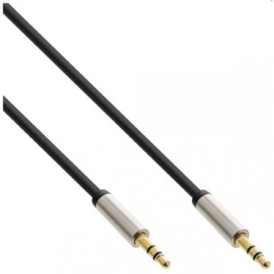 InLine Cavo audio Slim da spina Jack 3.5mm a spina Jack 3.5mm. Stereo. dorato. nero. 10m