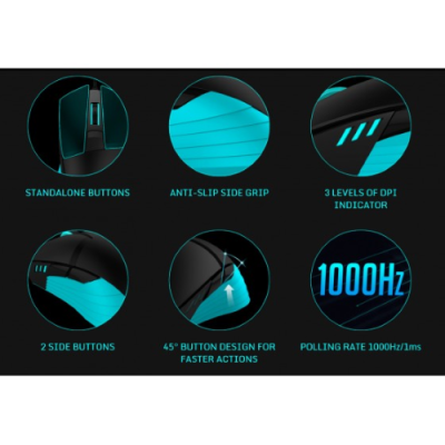 Thunder X3. RM5HEX Mouse Gaming Ottico RGB 16.8 milioni colori. 5000 DPI