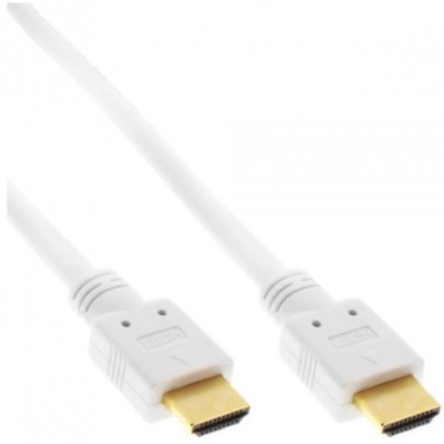 InLine Cavo Premium 10mt. HDMI High Speed with Ethernet. FullHD 1080p UHD 2.160p. Type-A maschio/Type-A maschio. bianco