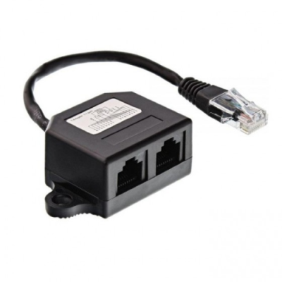 InLine Accoppiatore ISDN da ingresso RJ45 maschio su cavo a 2 uscite RJ45 femmina con resistenza pull-up. c.a 15cm