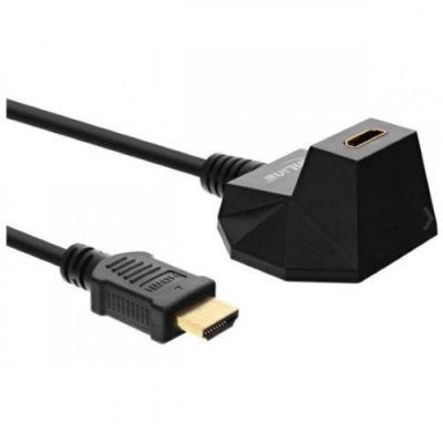 InLine Cavo prolunga High Speed HDMI con base di supporto. 4K2K. maschio / femmina. nero / dorato. 1m