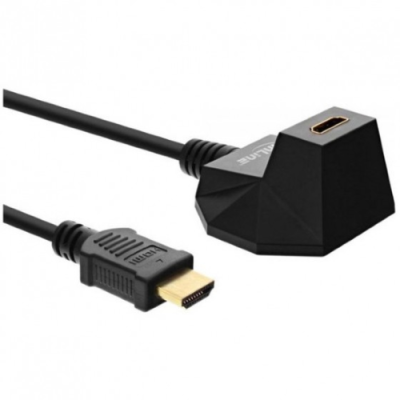 InLine Cavo prolunga High Speed HDMI con base di supporto. 4K2K. maschio / femmina. nero / dorato. 3m