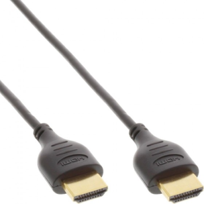 InLine Cavo High Speed HDMI Ethernet maschio / maschio. 1m. Superslim. contatti dorati. nero
