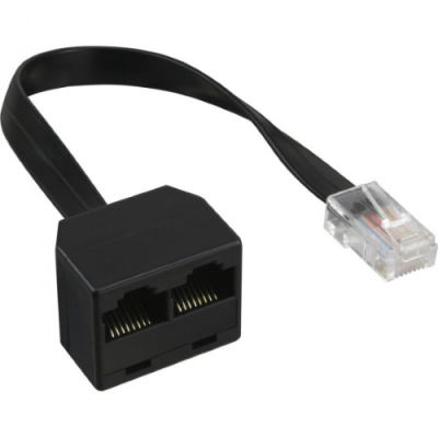 InLine Accoppiatore ISDN da ingresso RJ45 maschio su cavo a 2 uscite RJ45 femmina senza resistenza pull-up. 8P4C. c.a 15cm