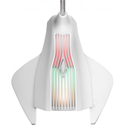 Mars Gaming MMICW. microfono da gioco USB RGB. flessibile. Win / Mac / PS4. bianco