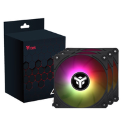 Kit 3x Ventola per case UW12 Black - 12cm- ARGB Sync 5V 3pin- 4pin PWM- Senza fili