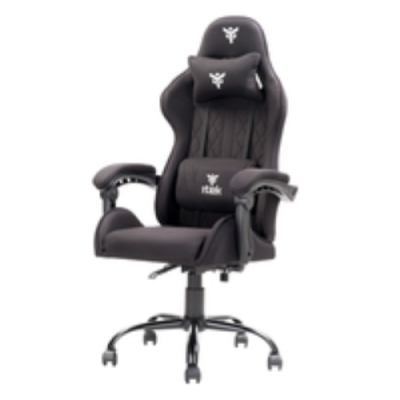 itek Gaming Chair RHOMBUS FF10 - Tessuto- Doppio Cuscino-  Schienale Reclinabile- Nero Nero