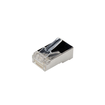 PLUG RJ45 RETE CAT.6 FTP TRANSPARET CONF. 10PCS ADJ