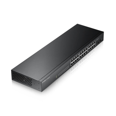 ZYXEL SWITCH MANAGED 24 PORTE GIGABIT + 2 PORTE SFP GIGABIT. SUPPORTO IPV6. VLAN. DESIGN SENZA VENTO