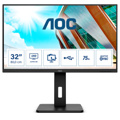 AOC MONITOR 31.5 LED VA UHD 16:9 4MS 350 CDM. PIVOT. DP/HDMI. MULTIMEDIALE