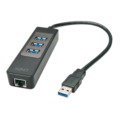 LINDY ADATTATORE USB 3.1 GIGABIT ETHERNET HUB