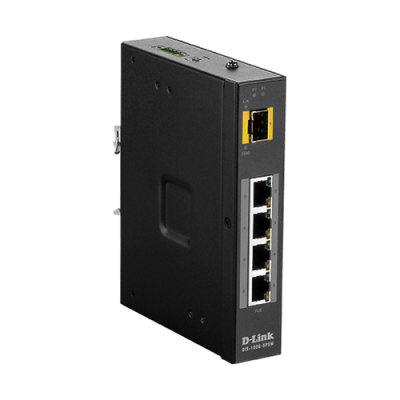 D-LINK SWITCH INDUSTRIALE 5 PORTE UNMANAGED 4XGIGABIT POE+. 1XSFP