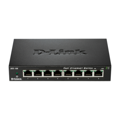 D-LINK SWITCH 8 PORTE 10/100 CASE METALLICO