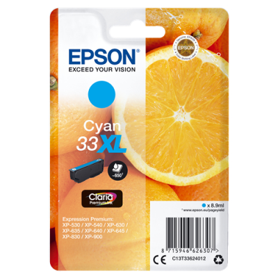 EPSON CART INK CIANO XL PER XP-630 XP-830 XP-635. SERIE 33 XL ARANCIA