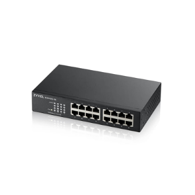 ZYXEL SWITCH UNMANAGED 16 PORTE GIGABIT. DESIGN SENZA VENTOLE. DESKTOP/RACK
