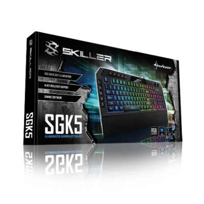 SHARKOON TASTIERA GAMING A MEMBRANA SKILLER SGK5 6 ZONE RGB. POGGIAPOLSI REMOVIBILE
