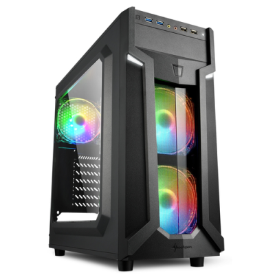 SHARKOON CASE VG6-W RGB. ATX. 2XUSB2. 2XUSB3. 6 SLOTS. 2X120 LED FRONT 1X120 REAR. WINDOW ACRILIC. RGB COLOR