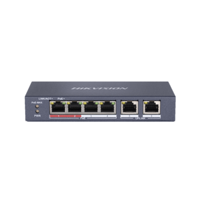 HIKVISION SWITCH 8 PORT GIGABIT UNMANAGED POE SWITCH 1 GIGABIT RJ45 UPLINK PORT. 1 GIGABIT SFP UPLIN