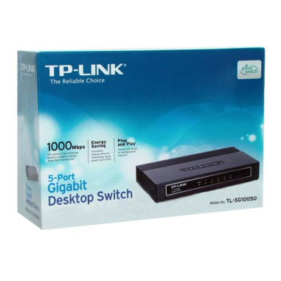 TP-LINK Switch Gigabit 5-port- 5 10/100/1000M RJ45 ports- desktop plastic case