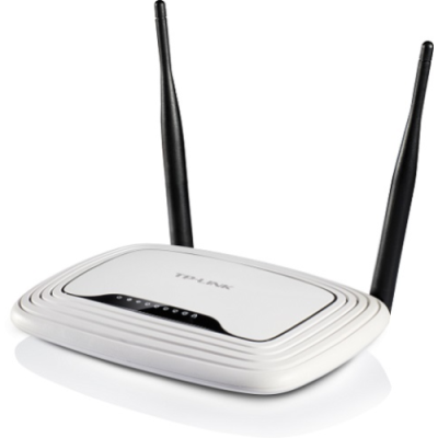 TP-LINK Router Wi-Fi N300- 2T2R- 300Mbps- 5 porte 10/100M- 2 antenne fisse 5dBi- Wirelesse / Power On/Off- WPS