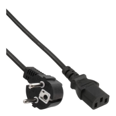 InLine Cavo alimentazione elettrica spina CEE 77 (Schu.ko.) a 90 a presa VDE C13. nero. 3m