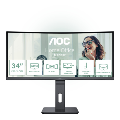 AOC MONITOR CURVO 34 LED VA WQHD 21:9 4MS 300 CDM. REG ALTEZZA. USB-C. DP/HDMI. MULTIMEDIALE