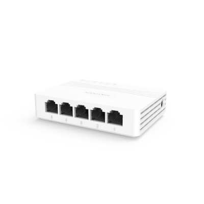 HIKVISION SWITCH 5 PORT GIGABIT UNMANAGED DESKTOP SWITCH 5 GIGABIT RJ45 PORTS. DESKTOP PLASTIC SWITC