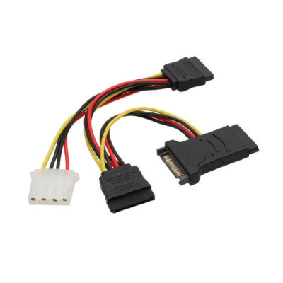 InLine Cavo SATA alimentazione da 15pin Power SATA maschio (Alim.) a 2x 4pin femmina 5.25` (HDD IDE)