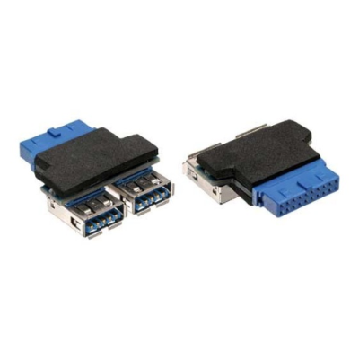 InLine Adattatore USB 3.0 2x Type-A femmina a IDC 19pin maschio per scheda madre