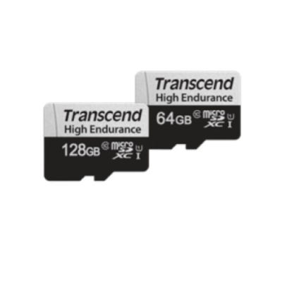 TRANSCEND MEMORY CARD 64GB microSD w/ adapter U1. High Endurance