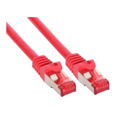InLine Cavo Patch per rete dati Lan Cat.6. 2x RJ45. doppia schermatura SFTP (PiMf). HalogenFree. colore rosso. 2m