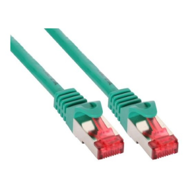 InLine Cavo Patch per rete dati Lan Cat.6. 2x RJ45. doppia schermatura SFTP (PiMf). HalogenFree. colore verde. 5m