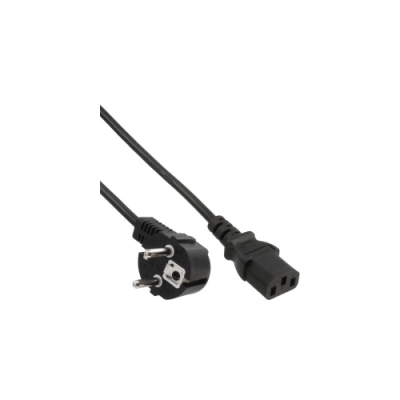 InLine Cavo alimentazione elettrica spina CEE 77 (Schu.ko.) a 90 a presa VDE C13. nero. 1.2m