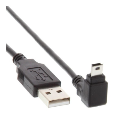 InLine Cavo Mini USB 2.0 da Type A maschio a Type Mini B maschio (5poli). angolato a 90 gradi vbasso. nero. 1.5m
