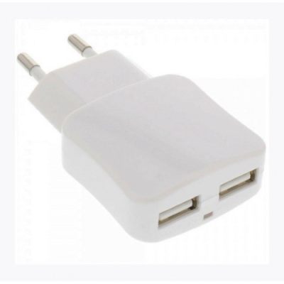 InLine Alimentatore USB da rete elettrica. In: Europlug 100-240VAC. Out: 2 x prese USB 5V/2100mA. bianco