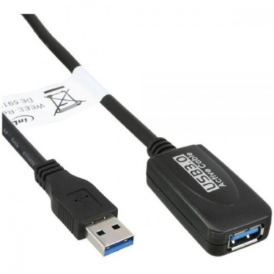 InLine Cavo USB 3.0 Attivo. Type-A maschio/ Type-A femmina. amplificatore segnale repeater integrato. 5m