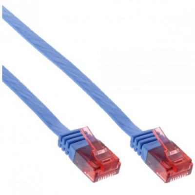 InLine Cavo Patch LAN Piatto. U/UTP. Cat.6. guaina PVC. CU (100% rame). blu. 0.5m