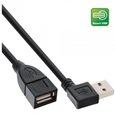 InLine Smart USB 2.0 prolunga Type A maschio angolato a Type A femmina. nero. 2m