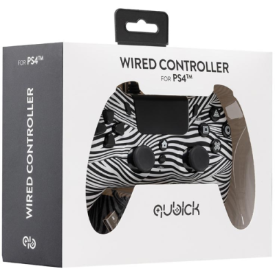QUBICK PS4 Controller Wired Black & White 2.0