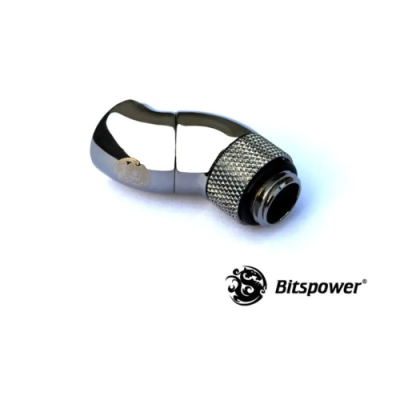 Bitspower Adattatore Curvo G1/4 (M/F) 2 settori Ruotabili - Nero Lucido