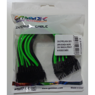 Cavo di prolunga sleeve per scheda madre da 24 pin verde e nero