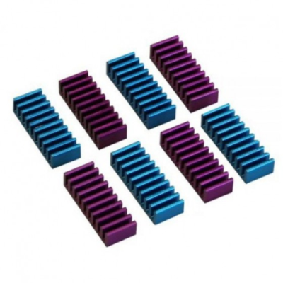 InLine Dissipatore passivo RAM heat sink per memorie 22x8x5mm. autoadesivo. pad termico incluso. colore blu e porpora. conf da 8