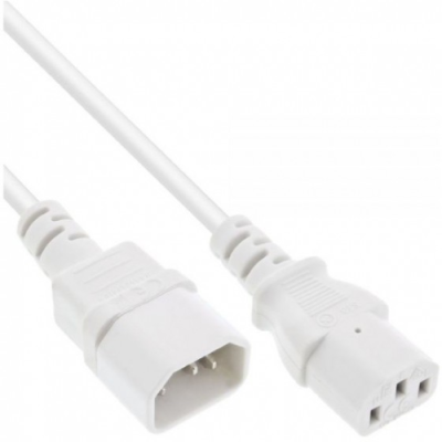InLine Cavo prolunga alimentazione elettrica da connettore IEC60320 C13 a spina IEC60320 C14. bianco. 1m