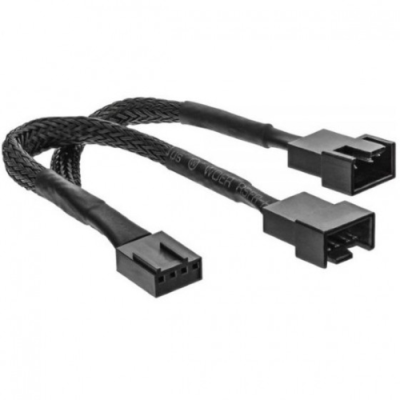 InLine Cavo alimentazione interna ventole da 4pin Molex maschio a 2x 4pin Molex femmina. 0.15m - Supporta segnale tachimetrico P