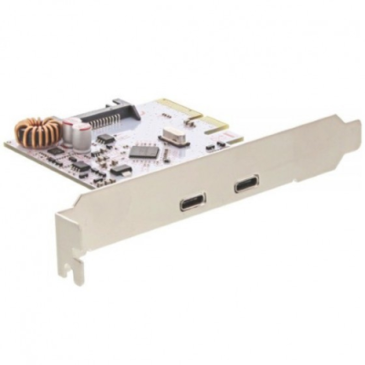 InLine Scheda USB 3.1 Host-Controller. 2x porte Type-C. PCIe x4. Inc. staffa Low-Profile