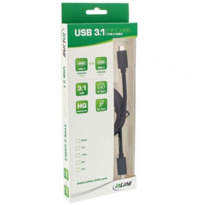 InLine Cavo USB 3.1. Type C maschio a Type C maschio. PD2.0. nero. 1.5m
