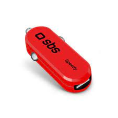 CARICABATTERIE DA AUTO CON 1 USCITA USB DA 2 A IN CONFEZIONE MACCHINA DA CORSA. COLORE ROSSO