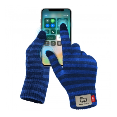 Guanti invernali utilizzabili con il touch screen. taglia L. colore blu/azzurro