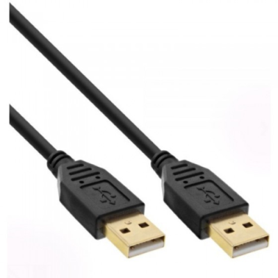 InLine Cavo USB 2.0. Type A maschio a Type A maschio. 2m. pin dorati. nero