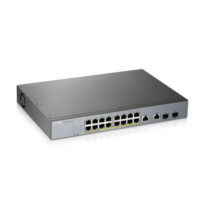 ZYXEL SWITCH MANAGED PER CCTV: 16 PORTE GIGABIT POE 250W + 2 PORTE SFP. NFLEX